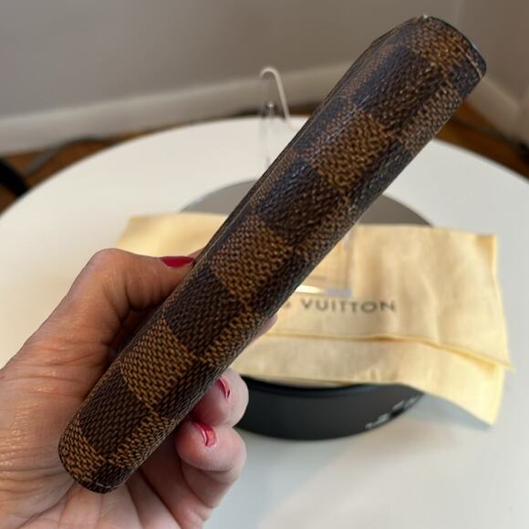 LOUIS VUITTON Vintage Kiss Lock Damier Porte Monnaie Billets Viennois Wallet EUC - Picture 10 of 15